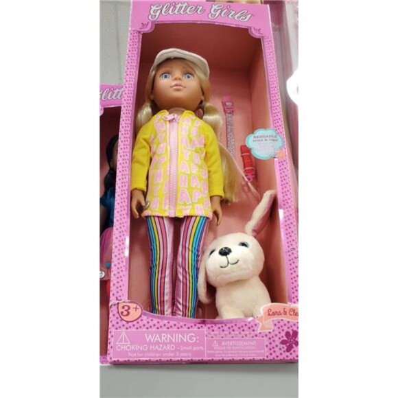 Glitter Girls Pet Set 14" Doll Lora & Cleo: Articulated Fashion Doll with Blond - Picture 3 of 7